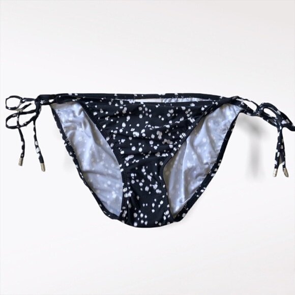 Michael Kors Bikini Swim Bottoms Op Art Side Tie String Large NWT - Picture 1 of 5